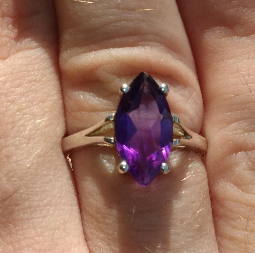 Gorgeous Zambian Amethyst sterling ring